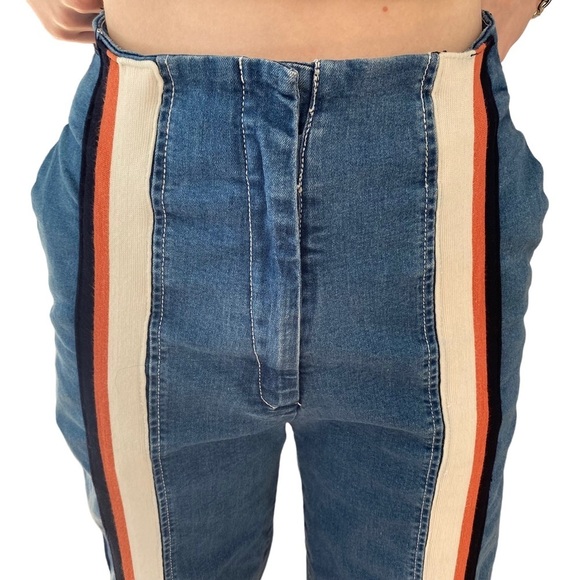 Wide Leg Barrel Jeans Womens Size Small Striped Ankle Crop Baggy Relaxed Loose - Picture 10 of 16